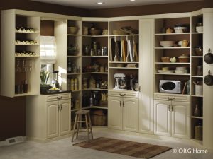 white custom pantry shelves